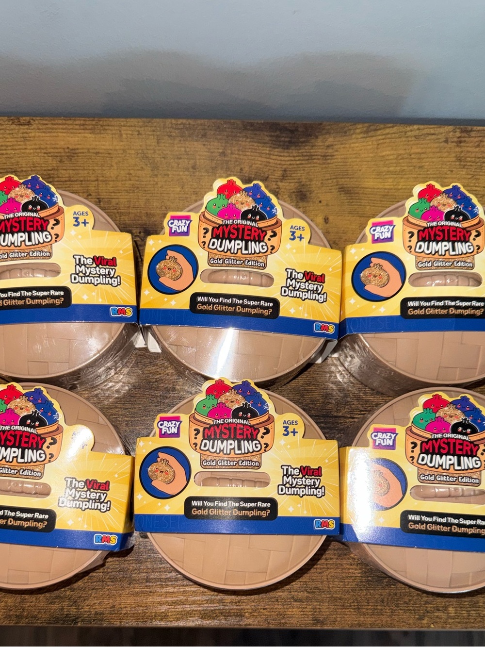 6 piece lot of Gold Glitter Edition mystery dumpling rms Surprise Toy - Pack